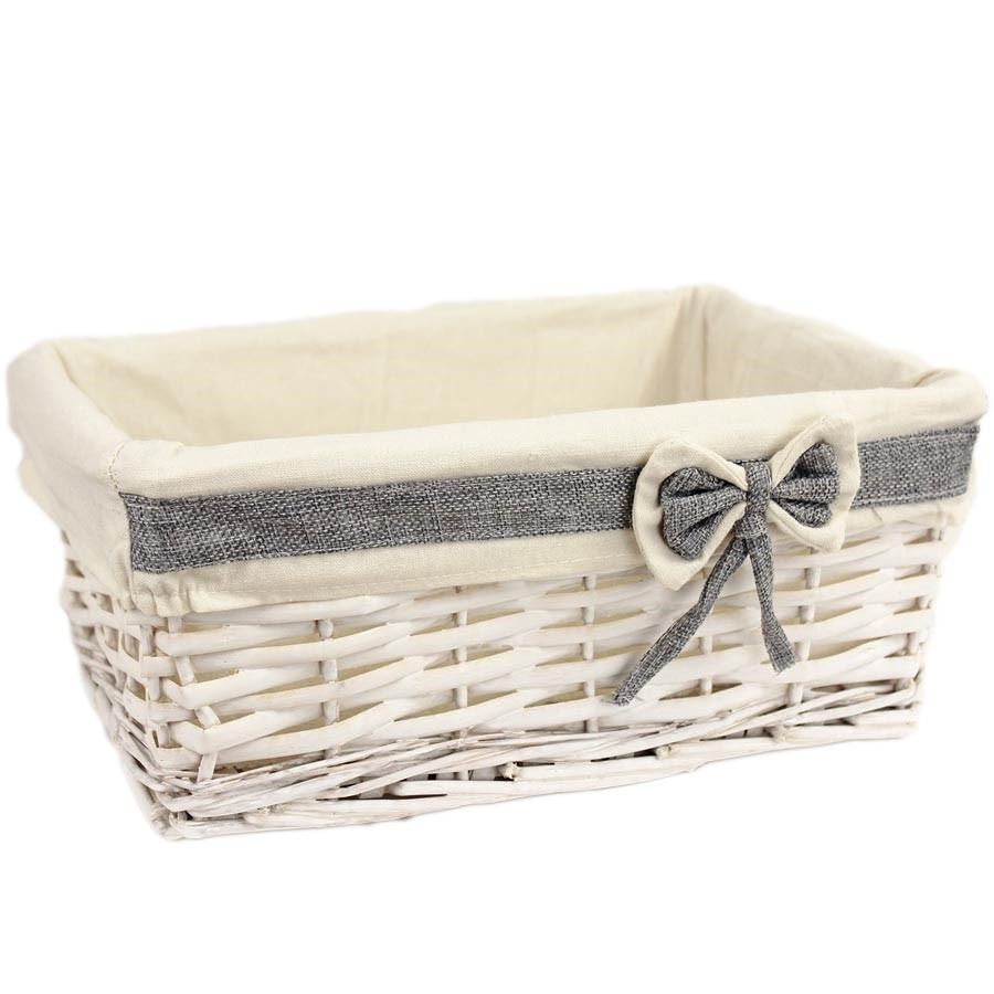 Zásuvka biela s látkou velká P1374/V