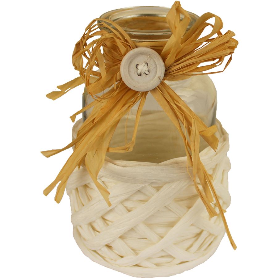 Vázička s bielou dekoráciou S0020