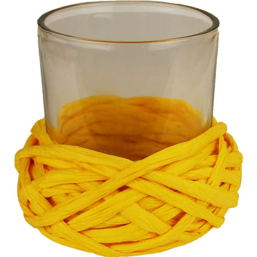 Svietnik, dekoračný žltý S0022