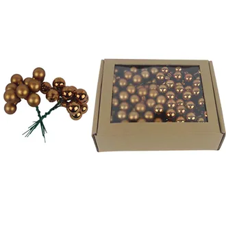 Sklenené banky na drôtiku hnedej, priemer. 2cm, S0570-18/BOX 144 ks