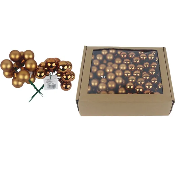 Sklenené banky na drôtiku hnedej, pr.2,5 cm, S0571-18/BOX 144 ks