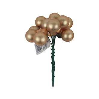 Sklenené banky na drôtiku, champagne matná, pr.2,5 cm, 12 ks, S0571-30