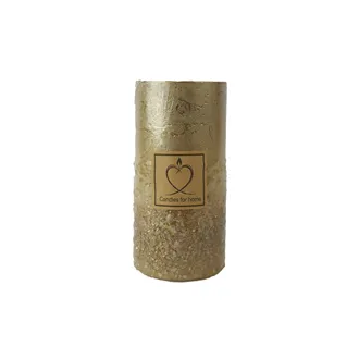 Metalická zlatá sviečka valec 7 x 14 cm S0584-29