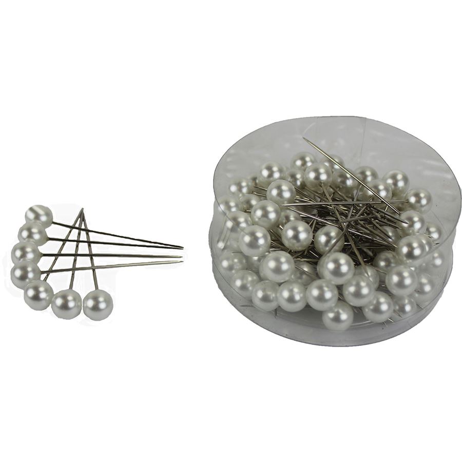 Perly zápich veľké biele, 72ks X0295