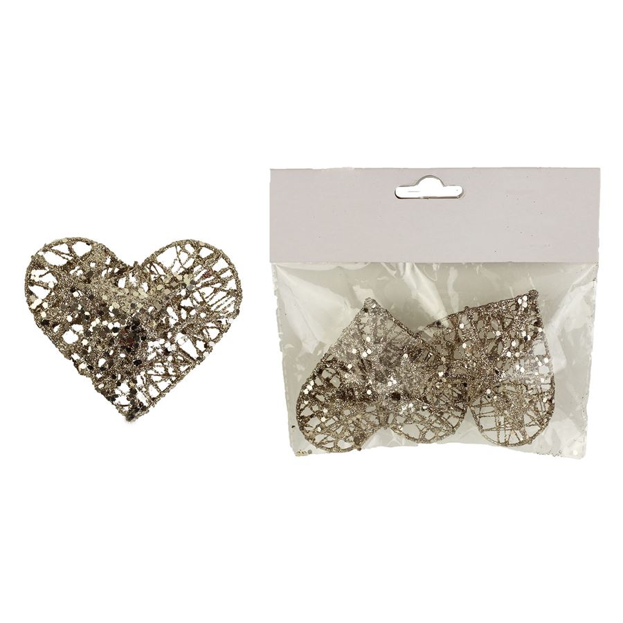 Dekorácia srdce, 2ks X1502/ZL