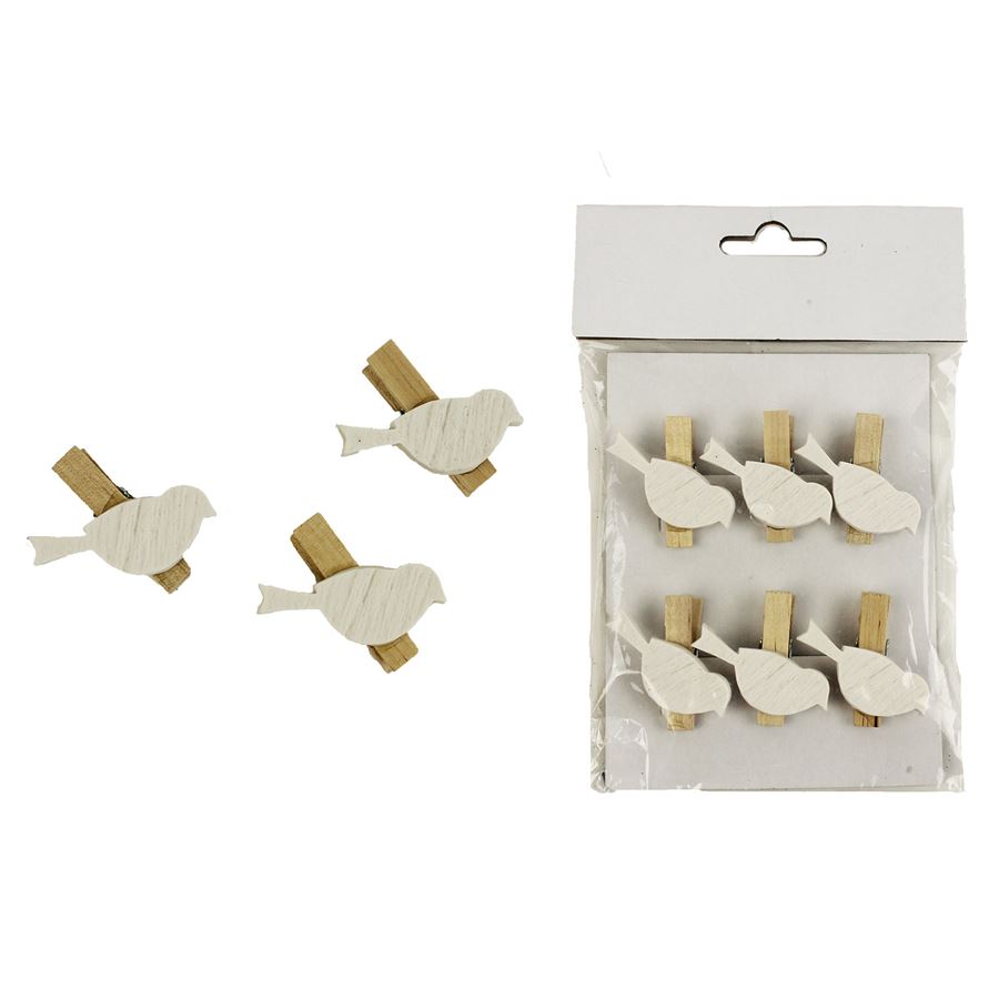 Vtáčiky klip, 6 ks X1634