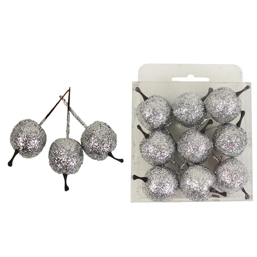 Dekorácia jablko, 9ks X1667/ST