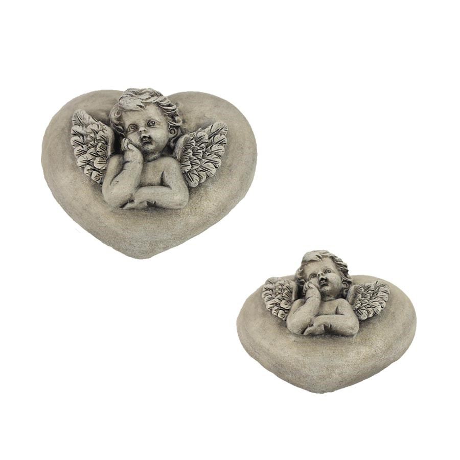 Dekorácia srdce s anjelom X3458