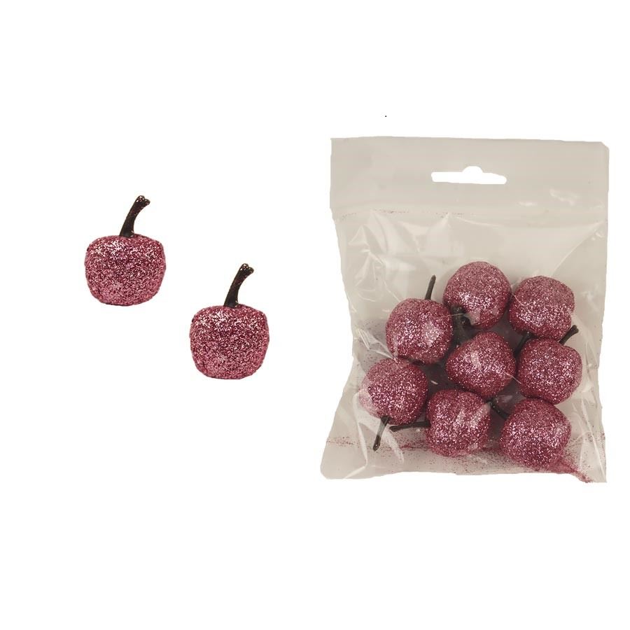 Dekorácia jablko, 8ks X4378-05