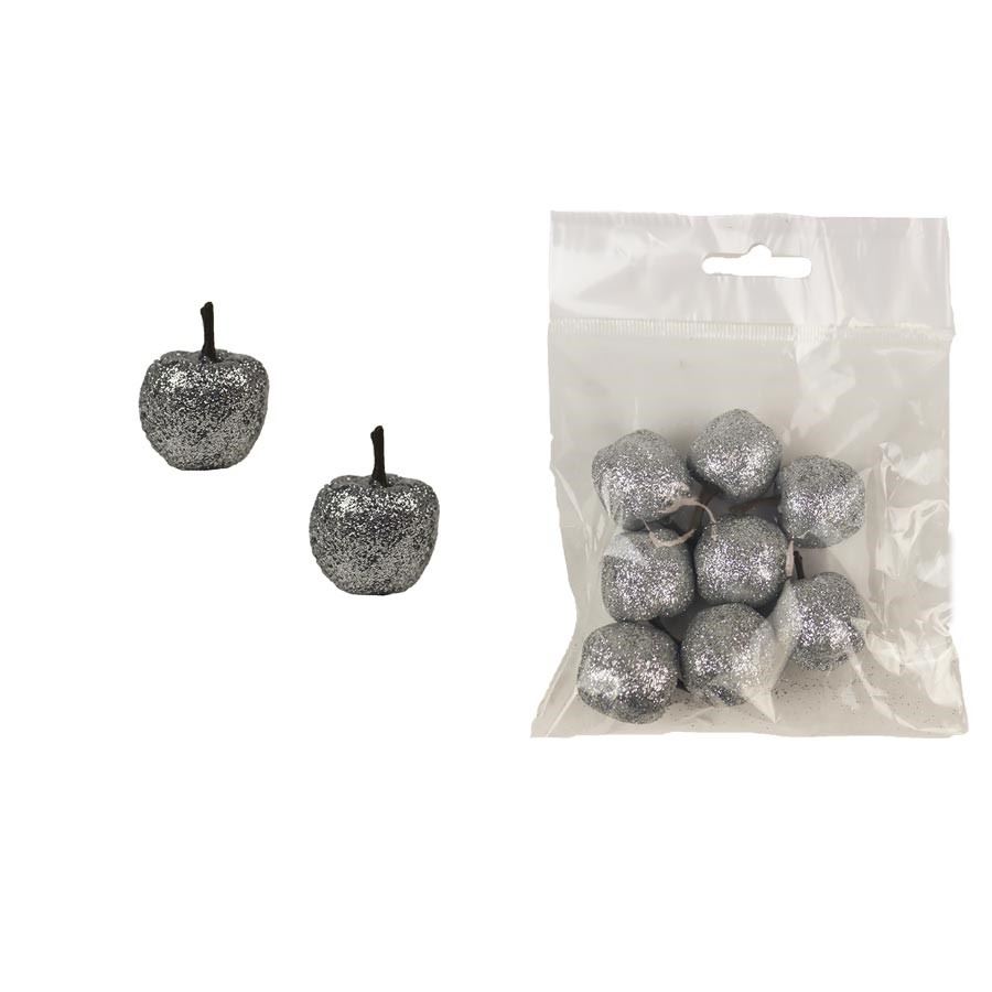 Dekorácia jablko, 8ks X4378-28