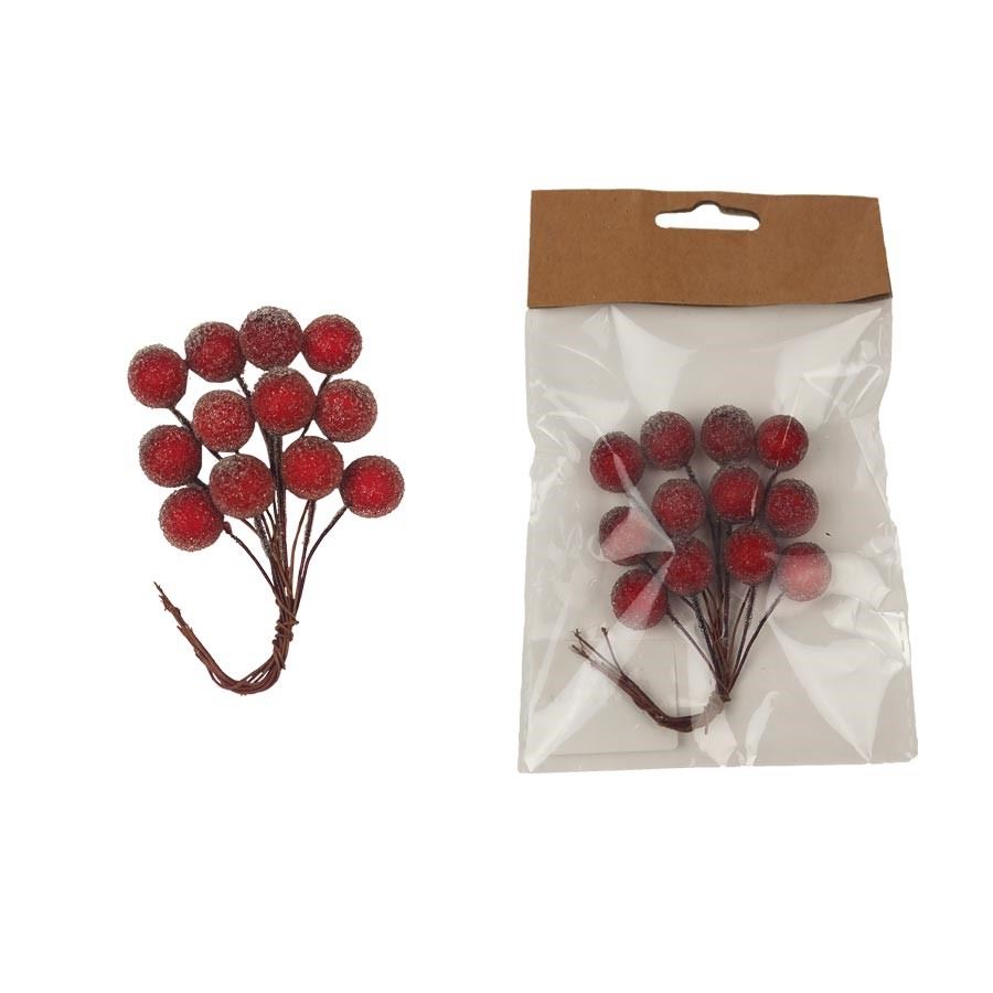 Dekorácia s bobuľami, 12 ks X4415