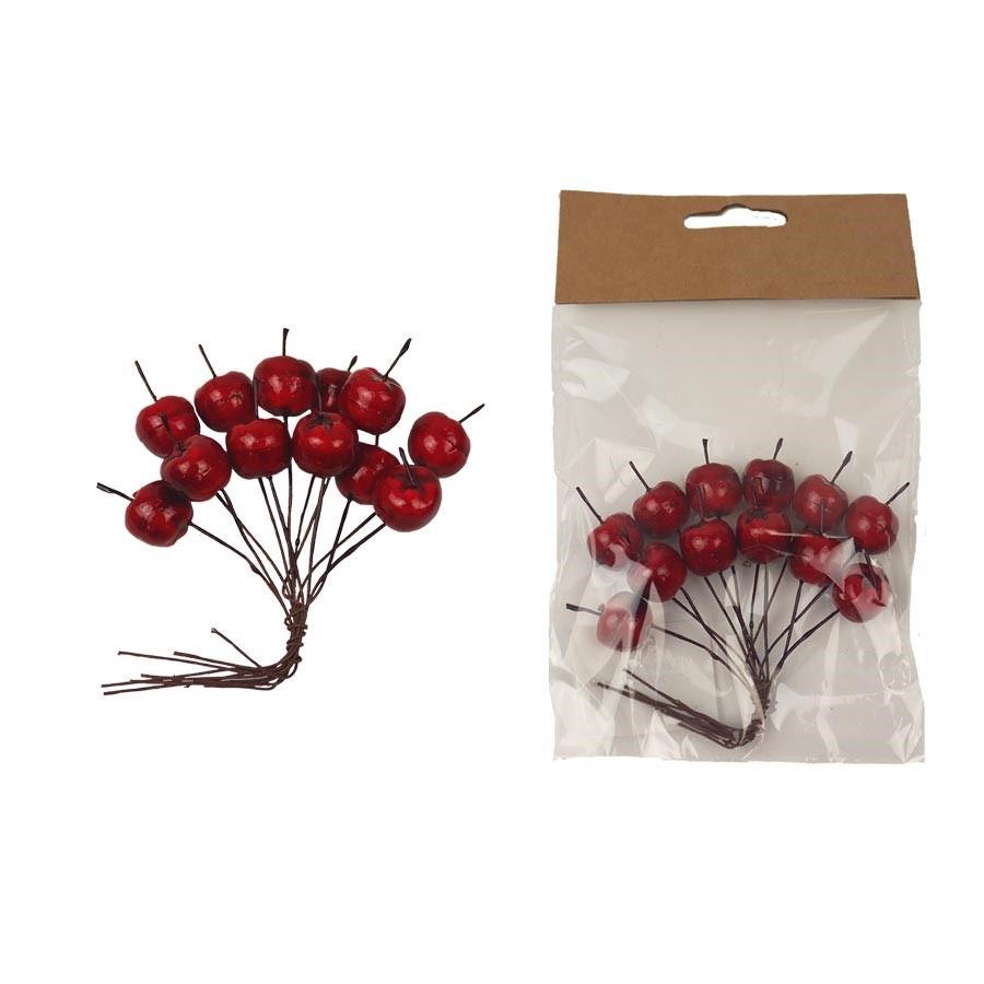 Dekorácia jablko, 12 ks X4418