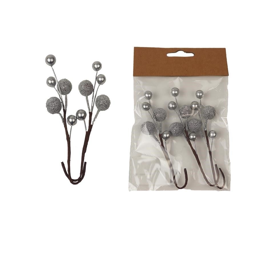 Dekorácia s bobuľami, 3 ks X4432