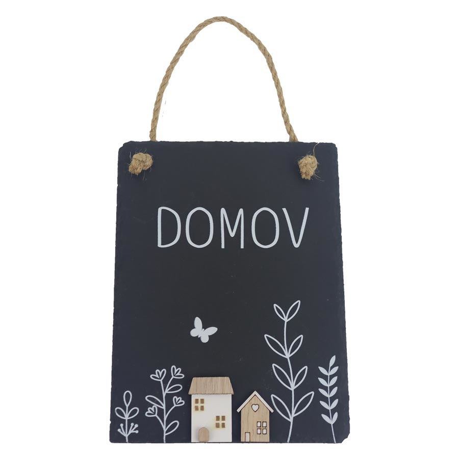 Bridlicová tabuľka s nápisom DOMOV X6753