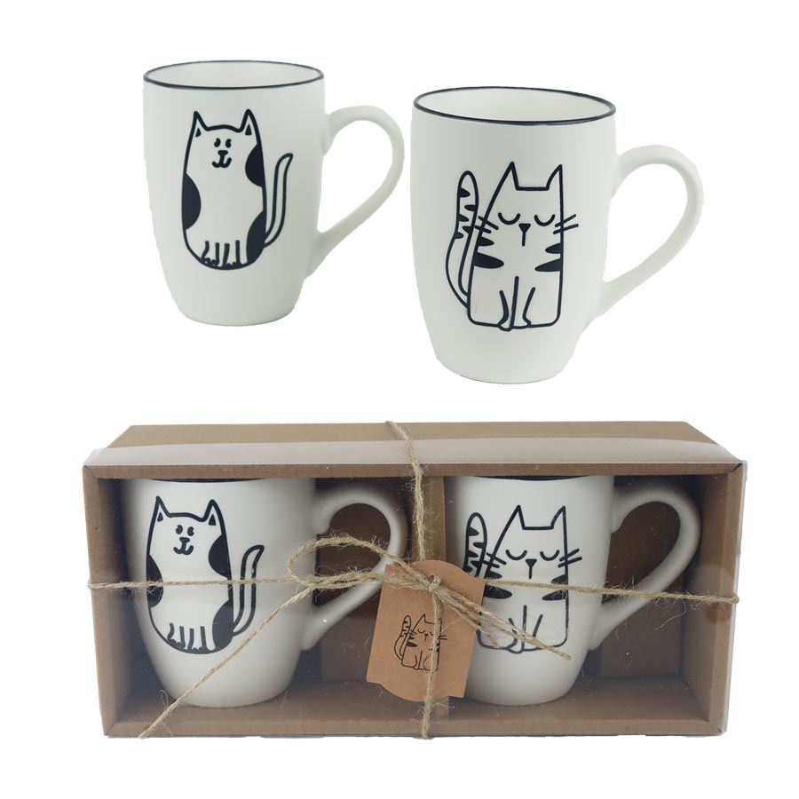 Porcelánový hrnček mačka, 2 ks X6975