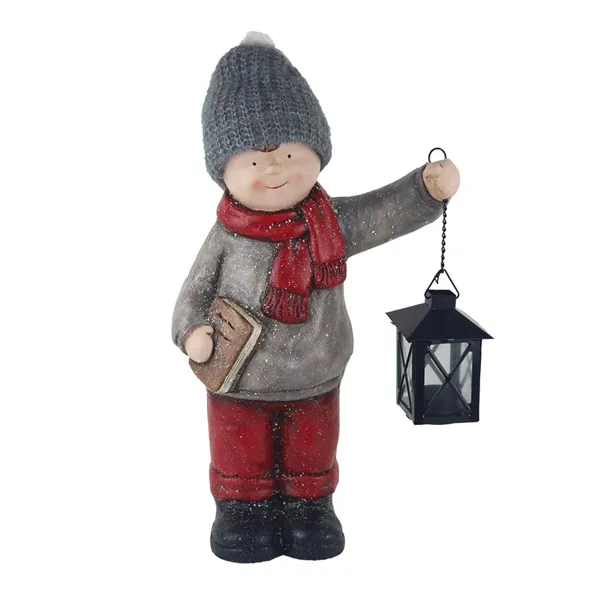 Dekorácia chlapec s lucerničkou X7460