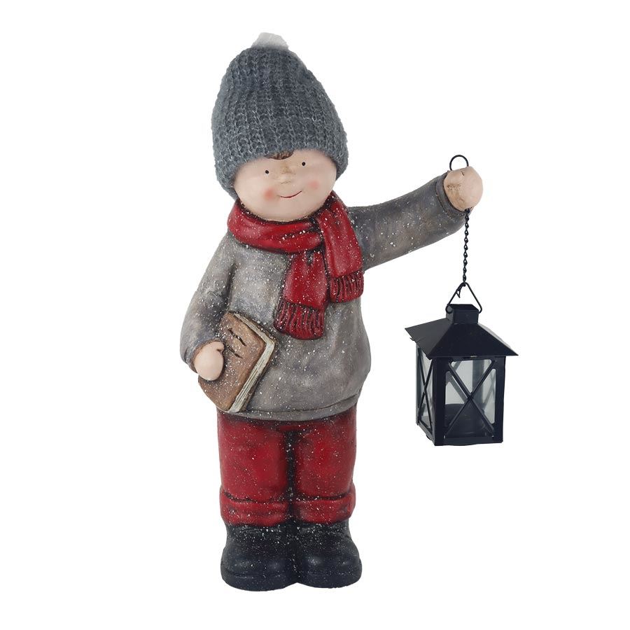 Dekorácia chlapec s lucerničkou X7460