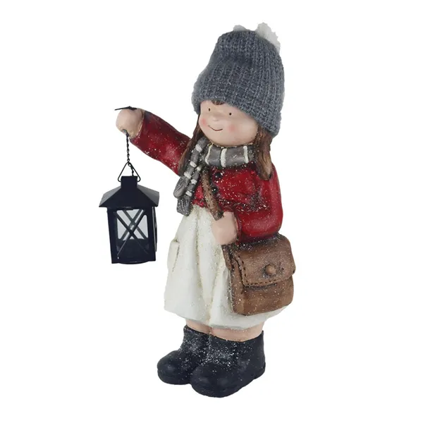 Dekorácia dievčatko s lucerničkou X7461