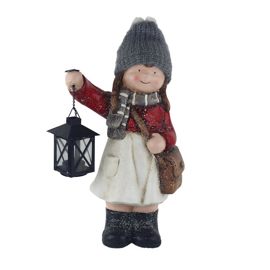 Dekorácia dievčatko s lucerničkou X7461