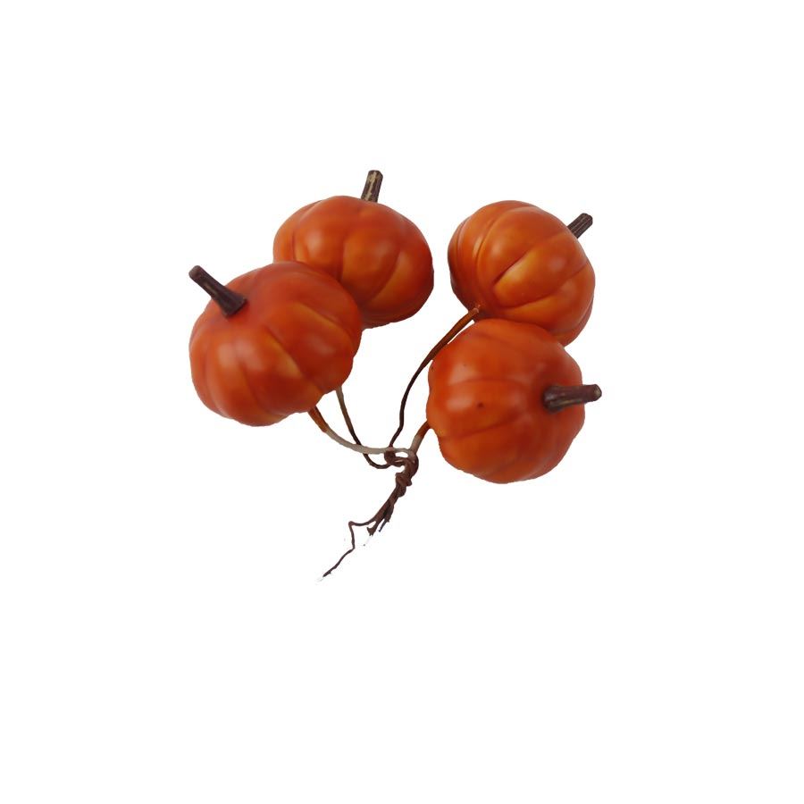 Dekorácia tekvice na drôtiku, 4 ks X7540