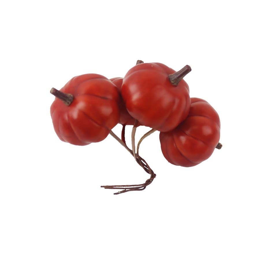 Dekorácia tekvice na drôtiku, 4 ks X7541