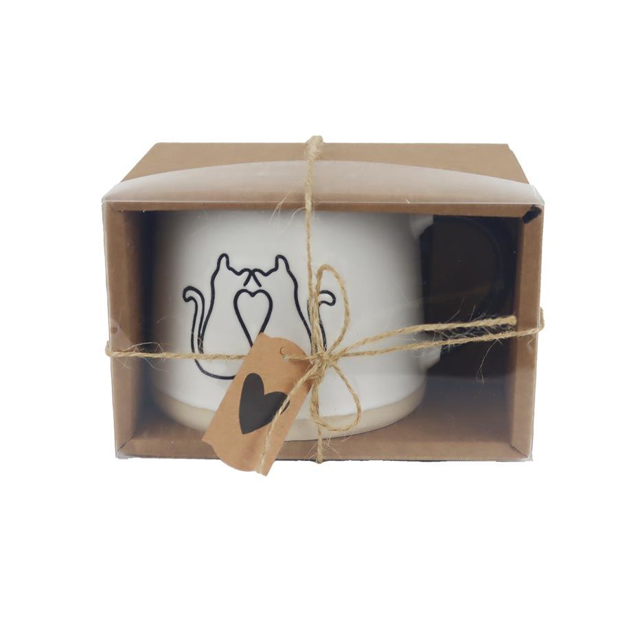 Keramický hrnček mačky v krabičke X7650/S1