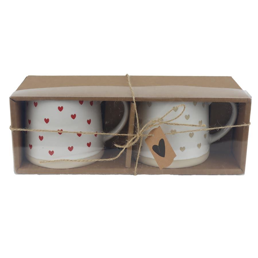 Keramický hrnček so srdiečkami, 2 ks X7653