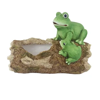 Dekorácia peň so žabiakmi na vysadenie X8056