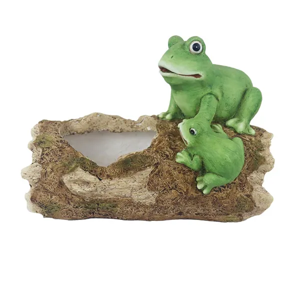 Dekorácia peň so žabiakmi na vysadenie X8056